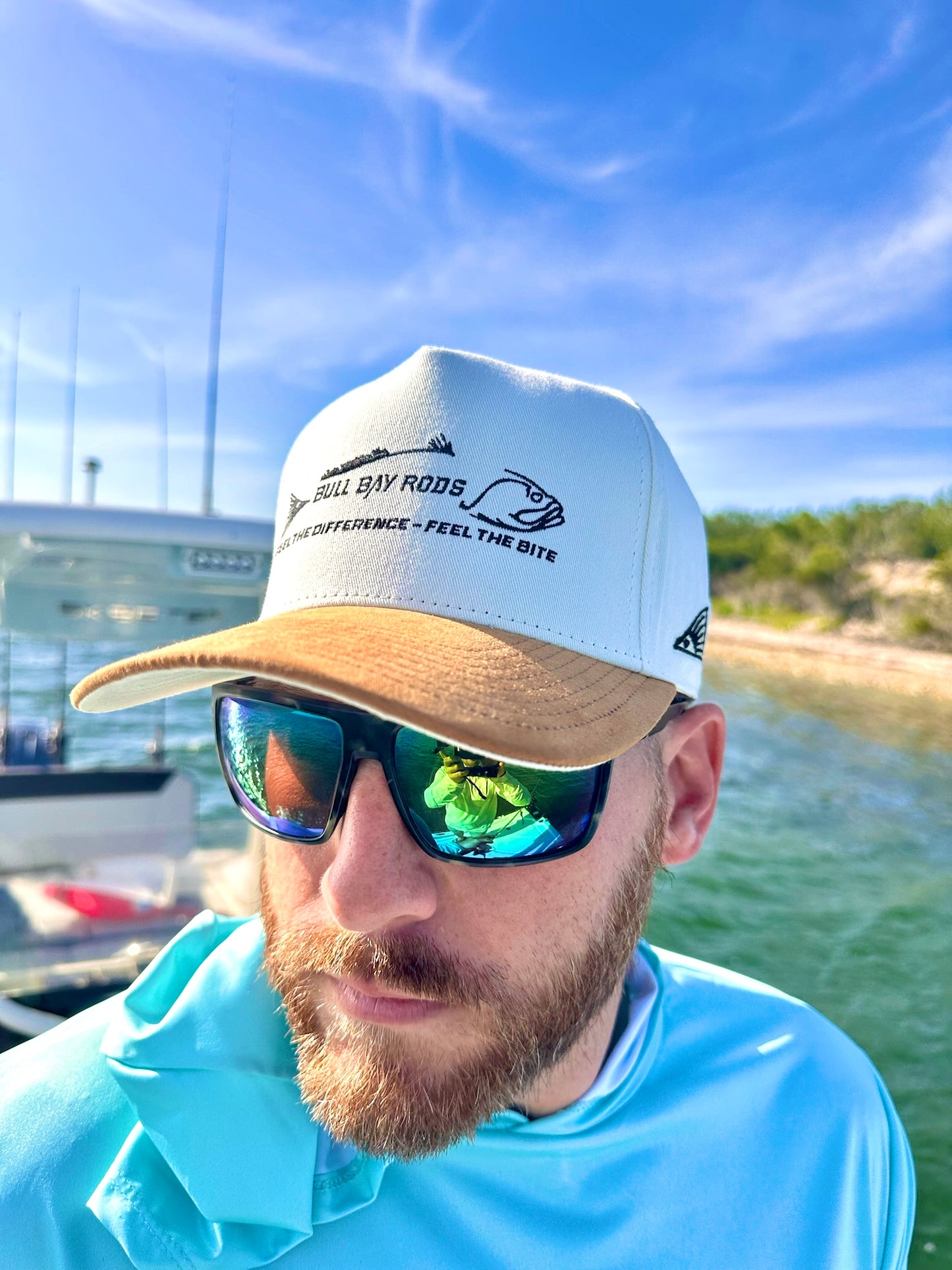 Bull Bay Rods Cream & Tobacco Suede Hat