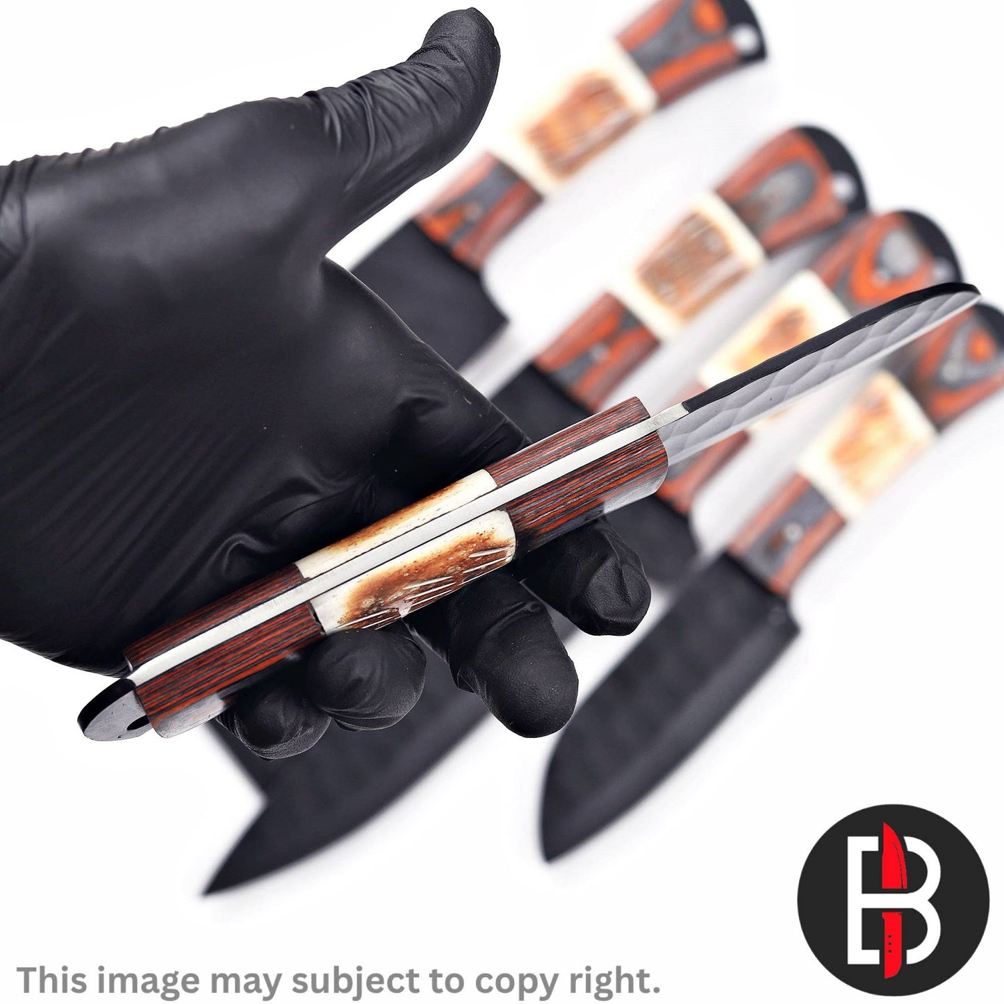 Camel Bone Carbon Steel Chef Set Hand Forged BBQ Chef Knives