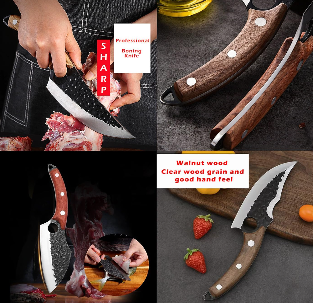 Hand Forged Kitchen Knife 3 Pcs Professional Chef Knife Set.