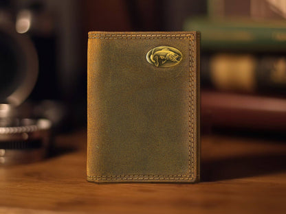 Bass Vintage Tan Leather Trifold Wallet