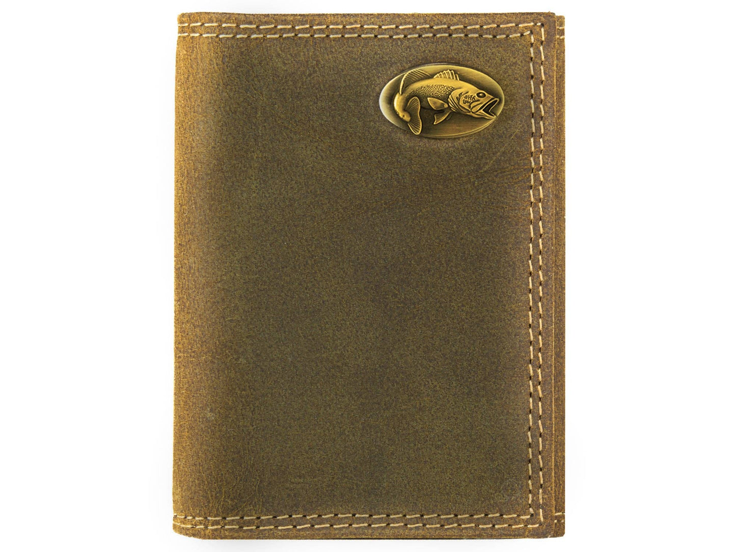 Bass Vintage Tan Leather Trifold Wallet