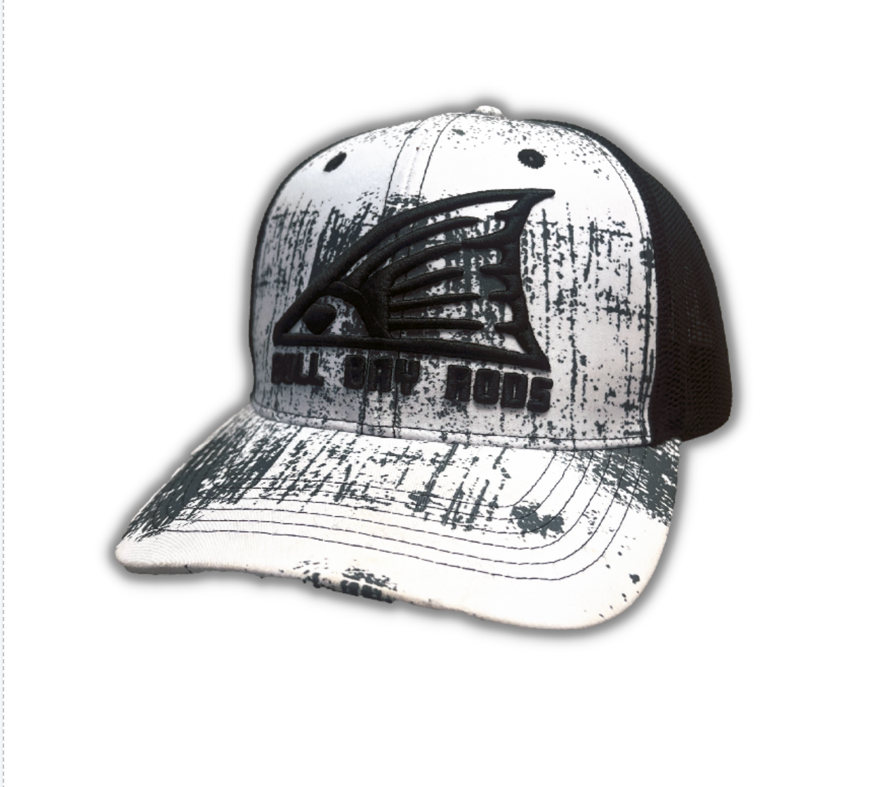 Ripped Series BBR Soft Mesh Trucker Gray & White Redtail