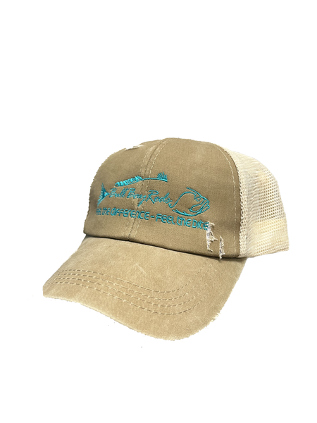 Ladies Ponytail Chris Cross Back Trucker Hat